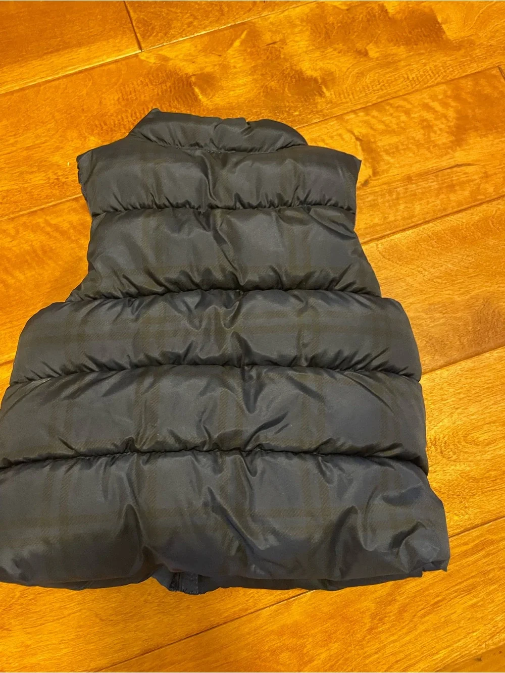 Black/Navy Plaid Puffer Vest